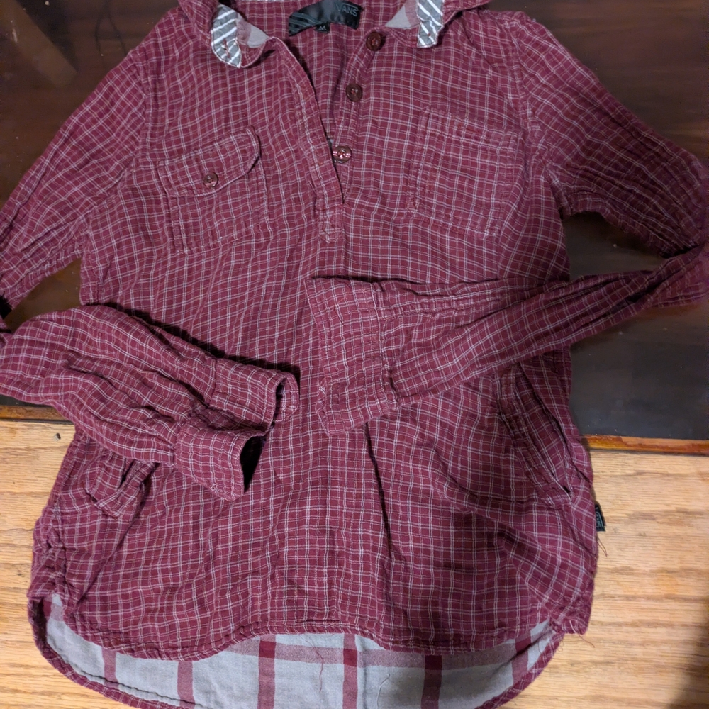 Plaid Button-Up Shirt